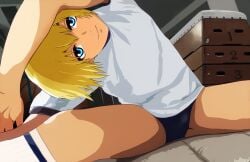 1boy 1femboy androgynous armin_arlert arms_above_head arms_up attack_on_titan background bedroom_eyes big_thighs bottom_heavy bottom_heavy_femboy bottomless bottomless_femboy bottomless_male bulge bulge_through_clothing bulge_under_clothes c3_piyo changing_room crotch cute_male detailed_background exposed_thighs femboy inner_thighs intimate intimate_distance knee_high_socks kneehighs legs_apart legs_spread looking_at_viewer low-angle_view male male_focus male_only otoko_no_ko partially_clothed partially_clothed_femboy partially_clothed_male partially_nude partially_nude_male presenting_bulge presenting_penis seductive seductive_body seductive_eyes seductive_gaze seductive_look seductive_pose seductive_smile shingeki_no_kyojin shirt solo solo_focus spread_legs staring_at_viewer stretching stretching_legs teasing teasing_viewer thick_thighs thighs tilted_head twink underwear viewer_pov yaoi