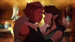 ai_generated critical_role critical_role:_vox_machina fanon_couple kissing tagme the_legend_of_vox_machina vex'ahlia video vox_machina yuri zahra_hydris