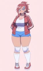 1girls ai_generated asahina_aoi big_ass big_breasts danganronpa nini_mihy solo thick_thighs wide_hips