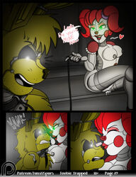 1boy 1boy1girl 1girls baby_(fnafsl) buns-n-spurs circus_baby circus_baby_(fnaf) comic dialogue female femdom five_nights_at_freddy's kiss sister_location springtrap springtrap_(fnaf) straight tagme