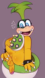 anthro anus ass balls eyewear faggotrat fangs glasses green_hair hair hi_res humanoid_penis iggy_koopa koopa koopa_clown_car koopaling male male_only mario_(series) nintendo penis presenting presenting_hindquarters scalie shell solo tagme video_games