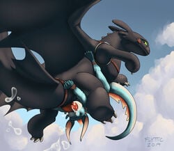 2019 azure_(lemonynade) belly_riding bound cum cum_in_mouth cum_inside dragon erection fellatio feral flying flying_belly_riding flyttic how_to_train_your_dragon leashed_to_genitals male male_only night_fury oral penis scalie sex toothless