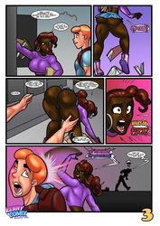 1boy 1girls accidental_exposure angry archie_andrews archie_comics ass ass_grab backpack bent_over big_ass black_eyebrows black_eyes blue_skirt book books bottomless_skirt breasts brown_hair brown_skin bubble_ass bubble_butt clothed clothes clothing comic curvy dark-skinned_female dark_skin dat_ass dialogue earrings english english_text exposed exposed_ass exposed_pussy eye_roll eyebrows female footwear green_eyes groping hoop_earrings huge_ass huge_breasts human human_only ineffective_clothing interracial kennycomix kennycomix's_riverdale_stories lipstick locker long_hair makeup male male_with_female miniskirt muscular_female nancy_woods no_panties nudity open_mouth orange_hair page_3 pale-skinned_male pale_skin panels ponytail purple_shirt pussy rabies-t-lagomorph red_lips red_lipstick redhead revealing_clothes round_ears school shiny shiny_hair shiny_skin shirt short_hair short_skirt skirt skirt_lift slap slap_mark spank spanked spanking speech_bubble surprised teeth text thick_thighs thighs tight_clothing toned toned_female tongue uncensored vagina veronica_and_hermione_in_parent-teacher_meeting wardrobe_malfunction wide_hips