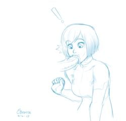 cinnaren fellatio female gwen_poole gwenpool line_art marvel mouthful oral penis surprised