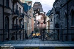 anthro breasts city clothing domestic_cat felid feline felis female fur hair heavygusttaf hi_res macro mai_karmel mammal nude panties underwear