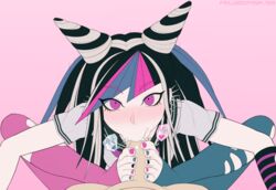 absurdres barefoot cum cum_in_mouth cum_inside cum_on_penis danganronpa danganronpa_2:_goodbye_despair duo eye_contact failureofasavior feet fellatio female footjob hair male male_pov mioda_ibuki mismatched_legwear multicolored_hair nail_polish oral penis pink_eyes pov sketch straight straight_hair sucking super_danganronpa_2 toeless_legwear toes video_games