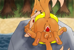 1boy 1girls 2019 2_tails anthan anus ass blush cum cum_in_pussy cum_inside duo female feral feral_on_feral floatzel fur furry looking_back lying male mammal multi_tail mustelid nintendo on_back on_rock orange_fur penetration penis pokémon_(species) pokemon pokemon_dppt raised_tail rear_view reverse_missionary_position rock sex shore sweat testicles tree vaginal_penetration video_games water