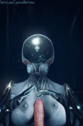 alien_girl big_breasts big_penis breast_press breasts mag_(warframe) paizuri penis suit video_games warframe warframe_captura_adventures warframetenno