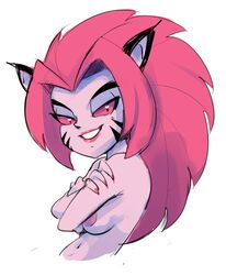 1girls areola_slip areolae breasts cartoon_network cat_ears catgirl dbaru dc dc_comics feline_humanoid female female_only long_hair medium_breasts navel nude nude_female nudity nya-nya pink_eyes pink_hair pink_skin sharp_claws solo solo_female stripes_(marking) teen_titans teen_titans:_trouble_in_tokyo teen_titans_(television_series)