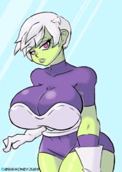 1girls alien_girl bigmoneyjugs breasts cameltoe cheelai cleavage curvy dragon_ball dragon_ball_super erect_nipples female green_skin huge_areolae huge_ass humanoid large_breasts puffy_nipples short_hair thick_lips thick_thighs tight_clothing voluptuous white_hair wide_hips