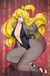 blonde_hair blue_eyes breasts clothing crown dragon's_lair female female_only glitter hair high_heels lindaroze long_hair no_bra open_toe_shoes princess_daphne solo