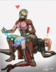 2girls anal_beads anal_insertion ass blush breasts built-in_high_heels cyborg dildo double_insertion female female_only femdom high_heels metal_gear_(series) metal_gear_rising metal_gear_rising:_revengeance metal_gear_solid mistral_(metal_gear_rising) multiple_girls pumpkinsinclair pussy red_hair tagme vaginal_insertion vibrator yuri