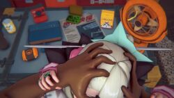 1boy 1girls 3d angels_of_delusion animated big_penis cum cum_in_mouth dark-skinned_male dark_skin deepthroat dolfuuu face_fucking fellatio hair_over_one_eye interracial koikatsu lazy_melon lazy_melon_(scene) light-skinned_female light_skin male_pov pov side_view sound stolen_art sunna_(zenless_zone_zero) third-party_edit veiny_penis video younger_female zenless_zone_zero