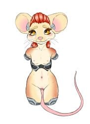 amputee anthro breasts clothing countershade_torso countershading cybernetics disability female genitals headgear headwear kittysune2000 machine mammal murid murine nude pussy quadruple_amputee rat ratfolk red_clothing red_headwear rodent small_breasts solo vulva