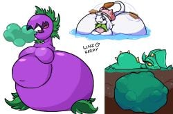 1girls anthro anthrofied ass belly belly_bulge breasts cattail_(pvz) chomper_(pvz) digestion fat female female_pred flora_fauna hyper hyper_belly hyper_butt linzharpy plant plant_girl plant_humanoid plantie plants_vs._zombies plants_vs_zombies popcap_games pred pussy spikeweed_(pvz) vore vore_belly