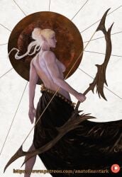 1girls anato_finnstark artistic_nude artistic_nudity baldur's_gate_3 bare_arms bare_breasts bare_midriff bare_shoulders bow_(weapon) breasts breasts_out curvy digital_painting_(artwork) drow drow_(dnd) dungeons_and_dragons elf elf_ears elf_female female female_focus female_only forgotten_realms holding_weapon larian_studios medium_breasts minthara naked naked_female nipples no_visible_genitalia nonsexual nonsexual_nudity purple_nipples purple_skin sideboob solo solo_female solo_focus tasteful tasteful_nudity topless topless_female white_hair