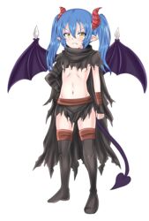 blue_hair demon_girl demon_horns demon_tail demon_wings female original seryuu tail unholysoul wings