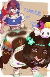 2girls about_to_cum alear_(fire_emblem) alear_(fire_emblem)_(female) bouncing_on_dick dark-skinned_female female fire_emblem fire_emblem_engage girlcock halloween halloween_costume hiddenfuchsia imminent_orgasm implied_futa implied_sex interracial licking_lips penis reverse_cowgirl_position riding riding_penis speeding_up timerra_(fire_emblem) timerra_(halloween)_(fire_emblem)