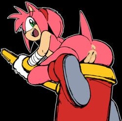 amy_rose anthro anus ass bent_over black_background breasts edit eulipotyphlan female footwear fur furry furry_only hammer handwear hedgehog hotred is_(artist) looking_at_viewer looking_back mammal melee_weapon mostly_nude naked nude open_mouth piko-piko_hammer piko_piko_hammer presenting pussy rear_view servedasis side_boob simple_background solo solo_female sonic_(series) sonic_boom tail teeth tongue tools weapon