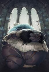 1girls bandai_namco blueberry blueberry_inflation elden_ring female fromsoftware inflation ranni_the_witch spherical_inflation velvet_bambi