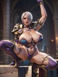 ai_generated ass bandai_namco big_ass big_breasts bikini_armor breasts huge_breasts isabella_valentine large_breasts short_hair skimpy_armor soul_calibur thick_thighs white_hair wide_hips xrp7788