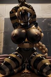 1girls 1robot_girl ai_generated atomic_heart bondage faceless_female fetish long_hair looking_at_viewer metal_breasts nipples orgasm pussy_juice robot_humanoid roger1011 solo wet