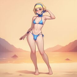 1futa ai_generated beach bikini bulge bulge_through_clothing civitai constance_von_nuvelle dickgirl fire_emblem futanari small_breasts