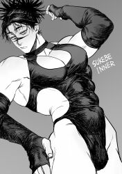 1boy abs choso_kamo crossdressing jujutsu_kaisen male manly_crossdresser muscular muscular_male pretty_boy solo solo_male uoru1_juju