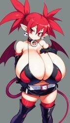 ai_generated big_breasts bikini bikini_top breasts disgaea disgaea_1 etna gigantic_breasts hornymoron huge_breasts large_breasts looking_at_viewer massive_breasts nippon_ichi_software red_hair short_stack shortstack