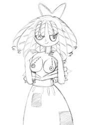 1girls bow breasts button_nipples doll dress female female_only glitch_productions medium_breasts medium_hair nipples ragatha ragatha_(the_amazing_digital_circus) sketch solo solo_female the_amazing_digital_circus