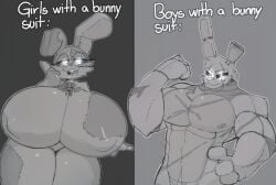 ass ass_bigger_than_head bodysuit breasts_bigger_than_head casual casual_nudity clothed female five_nights_at_freddy's five_nights_at_freddy's:_security_breach five_nights_at_freddy's_3 gardegu horny horny_female huge_ass huge_breasts hyper_breasts nipples_visible_through_clothing no_bra springtrap springtrap_(fnaf) vanny_(fnaf)