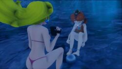 bikini breasts drowning female handcuffed mario_(series) princess_daisy princess_peach redsmmd underwater