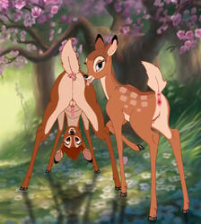 anus bambi bambi_(character) bambi_(film) cub disney faline feral male_focus penis pussy tagme testicles theother