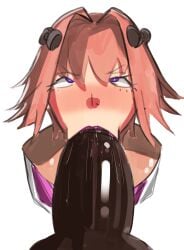 astolfo_(fate) big_dick big_penis blowjob blowjob_face cccppp3333 dark-skinned_male fate/apocrypha fate_(series) femboy interracial male male_on_male pink_hair sailor_uniform yaoi