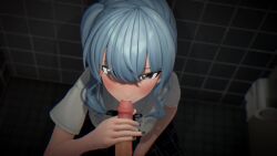 1boy 1girls 3d :>= animated aqua_hair audible_ejaculation bathroom big_penis blowjob blue_eyes blue_hair blush censored choker chunasa_(chunasammd) closed_eyes cum cum_in_mouth cum_on_face cumshot cute dark_room deepthroat deepthroat_no_hands ejaculation eye_contact eyelashes eyes_closed facial fellatio female fringe handjob hands-free_blowjob head_tilt hololive hololive_gen_0 hololive_japan hoshimachi_suisei imminent_creampie kissing_penis large_penis licking_penis light-skinned_female light-skinned_male light_skin long_penis longer_than_30_seconds longer_than_3_minutes longer_than_one_minute male mosaic_censoring mp4 oral pale-skinned_female penis petite pov quiet_sex school school_uniform schoolgirl side_ponytail skinny slim smile sound stealth_sex sucking_penis swallowing_cum tagme teenager throat_noise throat_penetration tight_throat toilet tongue_out video virtual_youtuber young