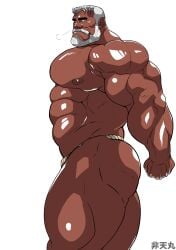 ass bara beard facial_hair fundoshi fundoshi_only hitenmaru male male_only muscles muscular solo solo_male