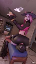 2girls ass_focus ass_on_face ass_sniffing big_ass epic_games evie_(fortnite) facesitting femdom fortnite fortnite:_battle_royale fully_clothed hand_on_ass hands_on_hips harpy_haze_(fortnite) haze_(fortnite) humiliation sniffing yuri zulysh