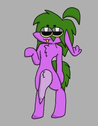 animated anthro equid equine green_hair hair hi_res horse male male_only mammal nottoogud penis_tentacles pony purich_(purple_unknown) purple_body solo tentacle