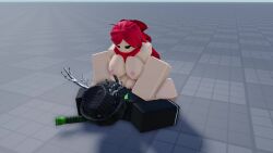 1boy 1girls 3d animated baseplate black_male black_penis blush clothed_male clothed_male_nude_female commission cowgirl_position d011yy dominant_female female loop male nude nude_female red_hair roblox robloxian self_upload sex tagme uncensored video vivian_red