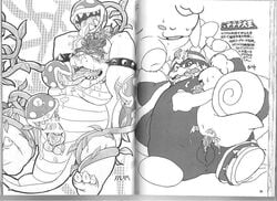 anal anus balls barefoot blush bound bowser chef_kawasaki cowgirl_position cum cum_in_ass cum_in_mouth cum_inside drooling escargoon forced furry fuwamoko_honpo humanoid_penis interspecies king_dedede kirby_(series) licking male male_only mario_(series) monochrome nintendo no_humans on_back penetration penguin rape reptile saliva scalie sex straight_hair tentacle tentacle_on_male tentacle_rape threesome yaoi