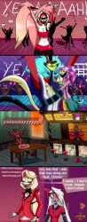 2020s 2024 alastor_(hazbin_hotel) angel_dust_(hazbin_hotel) asmodeus_(helluva_boss) background background_character background_characters breasts_out charlie_morningstar_(hazbin_hotel) cheering cherri_bomb_(hazbin_hotel) clevage comic comic_page comic_panel comic_strip female femboy fizzarolli_(helluva_boss) hazbin_hotel helluva_boss husk_(hazbin_hotel) male male/female rampageguy struggling_prey tagme text vaggie_(hazbin_hotel) vivienne_medrano vivziepop vore