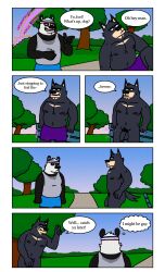 absurd_res anthro balls casual_nudity comic eddicus english_text foreskin fur genitals hi_res humanoid_genitalia humanoid_hands humanoid_penis male masculine_male muscular muscular_anthro muscular_male navel nipples nude outdoor_nudity outside penis solo tail text uncircumcised