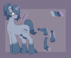 absurd_res anthro ear_piercing equid equine erection fan_character feral hair hasbro hi_res horn horse lavenderscent male mammal model_sheet my_little_pony mythological_creature mythological_equine mythology penis piercing pony ponytail solo unicorn