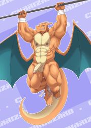 abs absurd_res alphamoonlight anthro balls barefoot casual_nudity charizard claws dragon exercise feet foreskin generation_1_pokemon genitals hi_res humanoid_genitalia humanoid_hands humanoid_penis looking_at_viewer male manly membrane_(anatomy) membranous_wings muscular muscular_anthro muscular_male mythological_creature mythological_scalie mythology navel nintendo nipples nude pecs penis pokemon pokemon_(species) quads scalie smile solo solo_focus solo_male tail wings