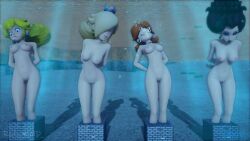 breasts drowning female mario_(series) pauline princess_daisy princess_peach princess_rosalina redsmmd underwater