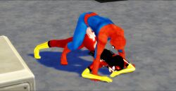 doggy_style female jessica_drew marvel marvel_comics peter_parker pof3445 ripped_clothing sims4 spider-man spider-man_(series) spider-woman spider-woman_(jessica_drew) the_sims_4