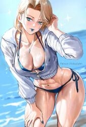blonde_female blonde_hair blue_eyes breasts emma_frost large_breasts marvel marvel_comics robustaart swimsuit white_queen x-men