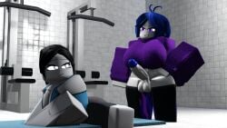 1futa 1girls 3d artist_request balls big_breasts big_penis black_hair blue_hair breasts erection female futa_with_female futanari imminent_sex implied_lesbian intersex nintendo penis presenting_hindquarters purple_eyes roblox robloxian source_request tagme thighs unseen_(unseenfury) voluptuous_futa white_skin wii_fit_trainer