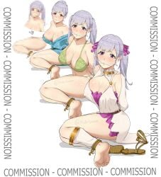 1girls big_breasts bikini black_clover breasts feet female fully_clothed gag legs_tied light-skinned_female misterlmaoo mouth_closed noelle_silva purple_eyes swimsuit tied_up twintails