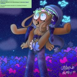 astro_(dandy's_world) bassie_(dandy's_world) cum_in_pussy dandy's_world dandys_world dreaming drooling four_arms hands_on_stomach hat_only holding_legs holding_partner outside_sex praise_kink star_eyes tears_of_pleasure tentacle_in_pussy unknowndumby wholesome